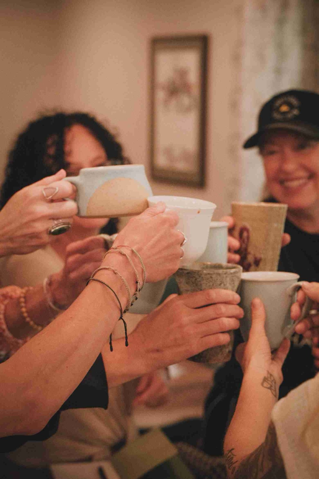Pachavega community sharing a warm drink together